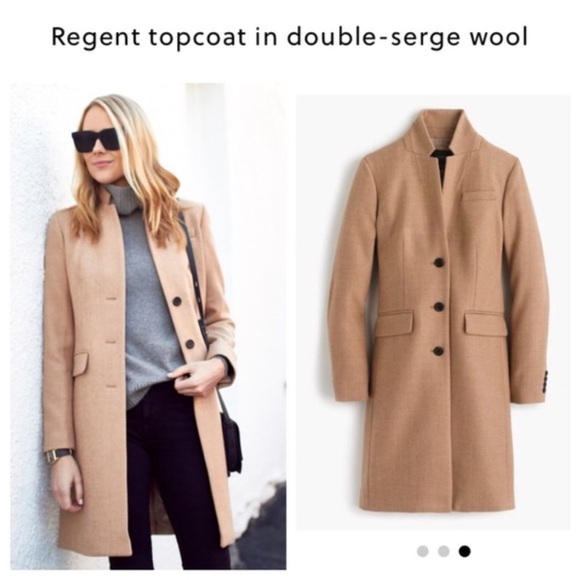 J.Crew Regent coat topcoat in double-serge wool camel tan size 2 - Picture 16 of 16